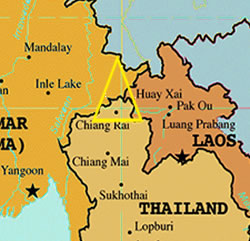 El Triángulo Dorado donde se encuentran Laos, Tailandia y Myanmar