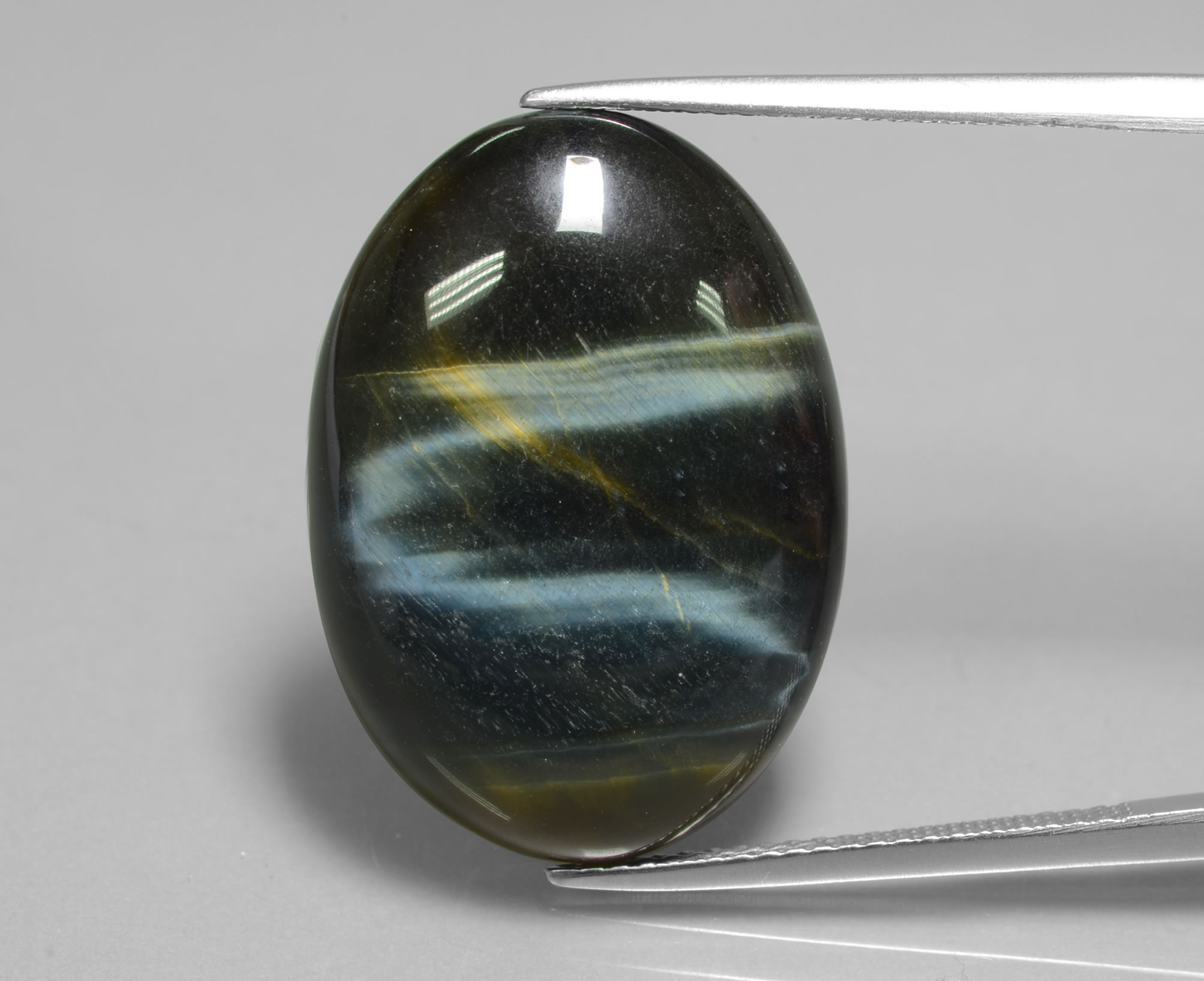 Hawk's Eye: Gray Blue Hawk's Eye Quartz Gemstone and Jewelry