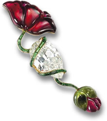 Tourmaline & Diamond JAR Brooch