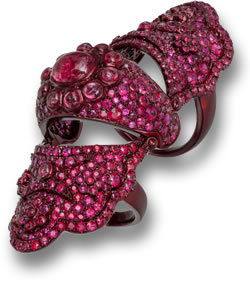 Lydia Courteille's Red Gem Knuckle Ring from the Scarlet Empress Collection