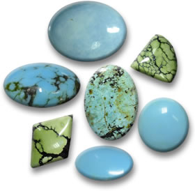 Türkisfarbene Cabochons