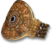 Gold and Gemstone Inlay Bracelet