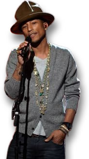 Pharrell Showing his Gemstone Chains