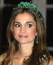 Queen Rania Wearing a Boucheron Emerald Tiara