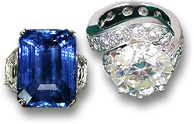 Sharon Osbourne's Stolen Blue Sapphire Ring and Reclaimed Tiffany Diamond Wedding Ring