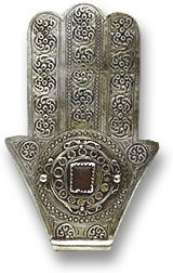 Khamsa-Amulett aus Silber und Edelstein