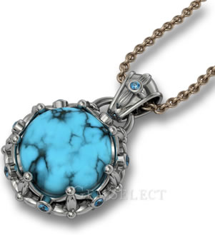 Collier Pendentif Turquoise