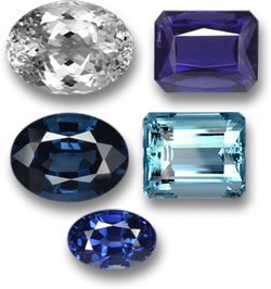 Untreated Topaz, Iolite, Spinel, Aquamarine and Sapphire Gems