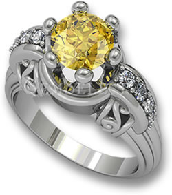 Bague de fiançailles saphir jaune