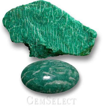 Amazonite rugueuse et cabochon