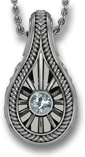 Silver Aquamarine Pendant by GemSelect