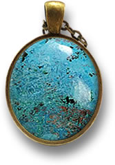 Azurite Cabochon Necklace Pendant