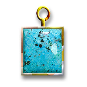 Pendentif en métal mélangé azurite