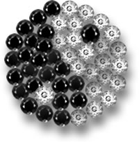 Black Tourmaline and White Topaz Gems