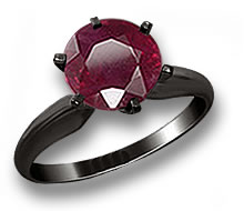 Black Gold Ruby Engagement Ring