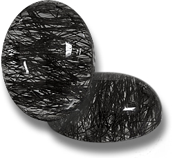 Cabochon di Quarzo Rutilo Nero