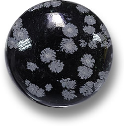 Cabochon di ossidiana nero fiocco di neve