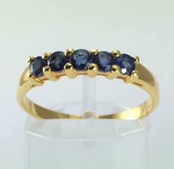 Gold Ring with Blue Sapphire