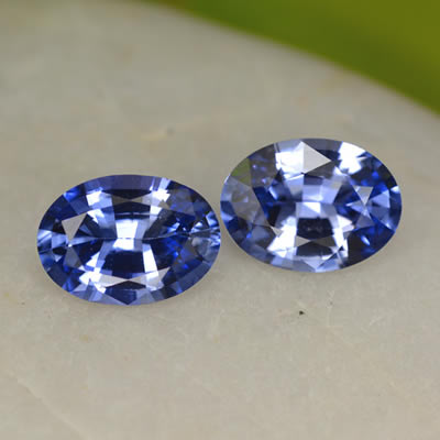 Natural Blue Ceylon Sapphire Pair