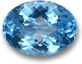 Checkerboard-Cut Blue Topaz Gemstone