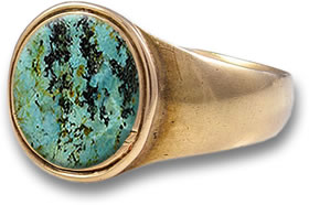 Bronze-Türkis-Cabochon-Ring