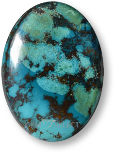 Pierre précieuse chrysocolle multicolore