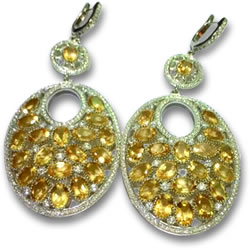 Boucles d'oreilles citrine et argent