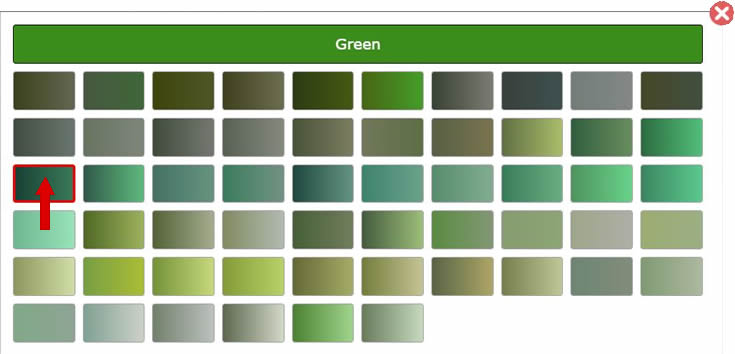 Una foto del nostro nuovo menu del sottogruppo colori: GemSelect