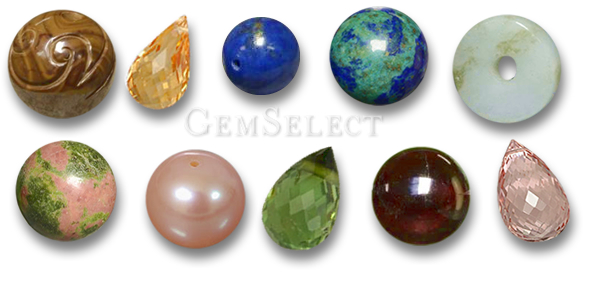 GemSelect のカラー宝石ビーズ