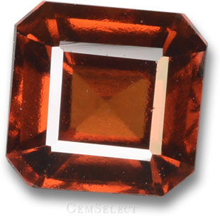 Transparent, Faceted Hessonite Garnet Gemstone