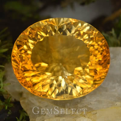 Concave-Cut Citrine Gemstone