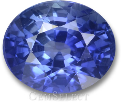 Zafiro de Ceilán azul aciano de GemSelect