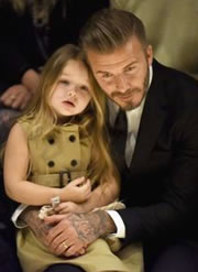 David Beckham with his Daughter, Harper Seven
