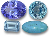 Pierres de naissance de décembre : Tanzanite, Zircon bleu, Topaze bleue et Turquoise