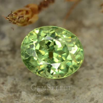 Demantoid Garnet Gem with Natural Inclusions