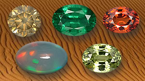 Desert Gems: Diamond, Emerald, Spessartite, Opal and Demantoid Garnet