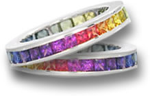 Multicolored Sapphire Wedding Bands