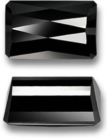 Checkerboard-Cut Faceted Black Tourmaline