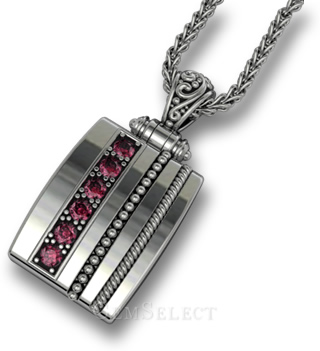 Dad's Dog Tag-Style Gemstone Necklace