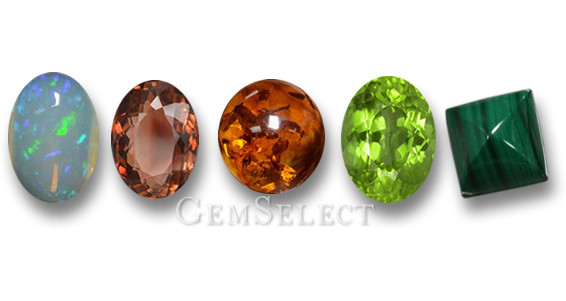 Wasser, Erde, Holz, Feuer & Metall (Opal, Turmalin, Bernstein, Peridot & Malachit)