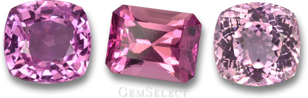 Zaffiro rosa, tormalina rosa e kunzite