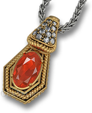 Pendentif Opale de Feu