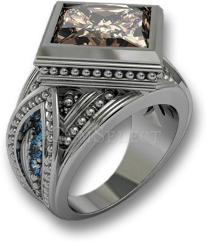 Bezel-Set Men's Smoky Quartz Ring