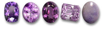 Piedras preciosas naturales color violeta púrpura