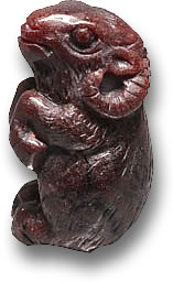 Pyrope Garnet Goat Carving