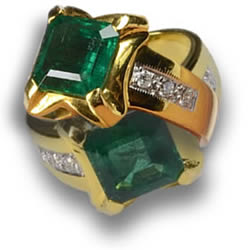 Emerald Rings with Diamond Accents