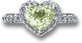 Halo Design Heart-Shaped Yellow Sapphire Ring