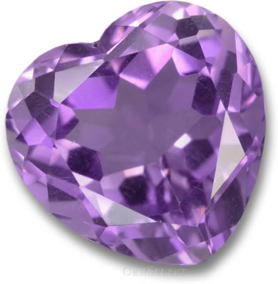 Heart-Shaped Amethyst Gemstone