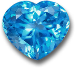 Natural swiss blue topaz heart Natural Blue Topaz Heart