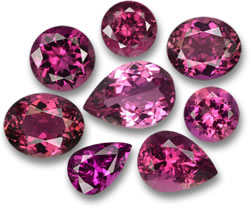 Gemmes de tourmaline rose